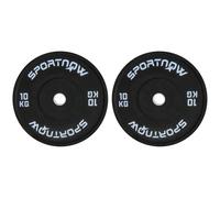 SPORTNOW Discos de Pesas Olímpicos 2x10 kg con Agujero Ø50 mm de Goma para Barras y Mancuernas Casa Gimnasio Negro Aosom España