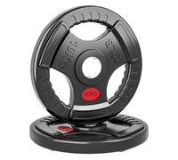 SPORTNOW Discos Pesas Olímpicas Agujero Ø50 mm 2 Discos 15 kg Negro | Anillo Interior de Acero, Triple Agarre, para Mancuernas y Barras, Entrenamiento Fitness en Casa, Gimnasio