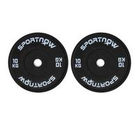SPORTNOW Discos Pesas Olímpicos 2x10 kg Agujero Ø50 mm de Goma Negro | 2 Placas de Pesas para Barras y Mancuernas, para Entrenamientos en Casa y Gimnasio