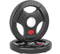 SPORTNOW Discos Pesas Olímpicos Agujero Ø50 mm 2x5 kg con Anillo Interior de Acero y Triple Agarre para Mancuernas y Barras Negro