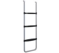 SPORTNOW Escalera para Cama Elástica de 3 o 2 Escalones con Escalones Anchos y 2 Ganchos Carga 120 kg 110x32 cm Plata Aosom España