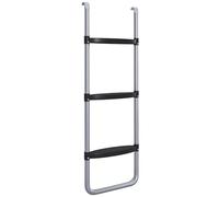 SPORTNOW Escalera para cama elástica de acero con 2 o 3 peldaños, escalera para cama elástica con altura ajustable y enganche universal, 97 x 32 cm, color plateado