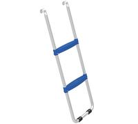 SPORTNOW Escalera para Trampolín 2 Peldaños Anchos con Gancho Universal, Estructura de Acero Galvanizado, Carga 150 kg, 97x32x7 cm, Azul