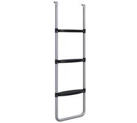 SPORTNOW Escalera para Trampolín de Acero Escalera para Cama Elástica de 3 o 2 Escalones con Escalones Anchos y 2 Ganchos Carga 120 kg 110x32 cm Plata