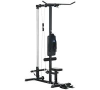 SPORTNOW Estación de entrenamiento - Aosom.FR x FFHandball - Estación de polea, tiro de pecho - LAT pulldown Machine - Banco de culturismo, parte superior del cuerpo (negro FFH)