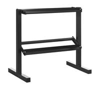 SPORTNOW Soporte para Mancuernas de 2 Niveles de Acero Resistente Carga 270 kg 92,5x50,5x80,5cm Negro para Gimnasio Aosom España