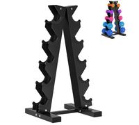 Sportnow estante para mancuernas de 5 niveles soporte de almacenamiento para mancuernas de acero para entrenamiento en gimnasio hogar carga 100 kg 35x33x66 cm negro