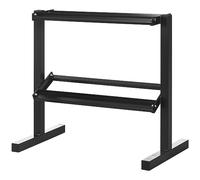 SPORTNOW Estante para Mancuernas de Acero Soporte de Almacenamiento para Mancuernas de 2 Niveles para Gimnasio en Casa o Oficina Carga 270 kg 94x52,5x82 cm Negro
