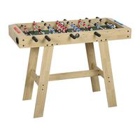 SPORTNOW Futbolín de Madera con Barras Telescópicas 114x78x88 cm Natural | Mesa de Futbolín, 2 Marcadores, 8 Asas, 22 Jugadores, para Adultos , Familias, Fiestas