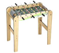SPORTNOW Futbolín para Niños de Madera, Mesa de Futbolín con 2 Marcadores, 6 Asas, 18 Jugadores, 6 Barras y 2 Bolas, Regalo para Adultos, Familias, Fiestas, 75x66x75 cm, Natural