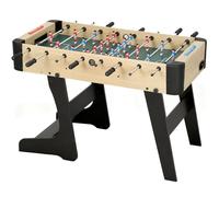 SPORTNOW Futbolín para Niños Plegable, Mesa de Futbolín de Madera con 2 Marcadores, 8 Asas, 22 Jugadores, 8 Barras y 2 Bolas, para 2 a 4 Personas, Adultos, Familias, Fiestas, 118x107,5x78 cm, Natural