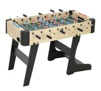 SPORTNOW Futbolín Plegable de Madera 118x107,5x78 cm Natural | Mesa de Futbolín, 2 Marcadores, 8 Asas, 22 Jugadores, 8 Barras, 2 Bolas, para 2 a 4 Personas, Adultos, Familias, Fiestas