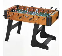 SPORTNOW Futbolín plegable de madera, mesa de futbolín plegable sobre patas con 2 pelotas, 22 jugadores, 118 x 107,5 x 78 cm, marrón Aosom España