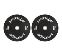 SPORTNOW Juego de 2 discos de pesas de 2x10 kg en goma, discos para gimnasio y casa con agujero de 5 cm para mancuernas y barras, negro