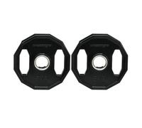 SPORTNOW Juego de 2 Discos de Pesas Olímpicas 5 kg Ø24x3,5 cm Hierro Fundido Placas de Pesas con Orificio de 50 mm para Barra Entrenamiento Fitness en Gimnasio Casa Negro