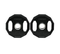 SPORTNOW Conjunto de 2 Discos de Pesas de 5 kg con Orificio de 5 cm Negro para Entrenamiento de Fuerza y Musculación Ø24x3,5 cm Aosom España