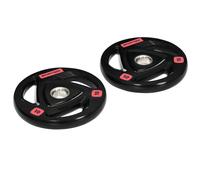 SPORTNOW Juego de 2 Discos de Pesas sin Barra de 10 kg con Orificio de 5 cm para Entrenamiento de Fuerza Ø32x4,5cm Negro Aosom España