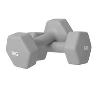 SPORTNOW Juego de 2 Mancuernas Hexagonales de 2 x 6 kg de Metal Recubiertas en Plástico para Entrenamiento en Casa Gimnasio Gris
