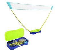 SPORTNOW Juego de bádminton con red de voleibol, red de bádminton portátil con 2 raquetas, 2 volantes y funda de transporte, para deportes en interiores y exteriores