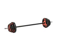 SPORTNOW Juego de Barra de Pesas con 6 Discos de Diferentes Pesos para Entrenamiento de Fuerza Ø17x140 cm Negro y Rojo Aosom España