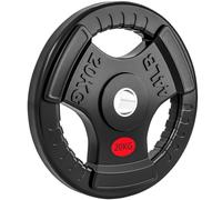 SPORTNOW Juego de discos de peso olímpicos, par de discos de peso de 5 cm con tres agarres, placas de mancuernas para levantamiento de pesas y entrenamiento de fuerza, gimnasio en casa, entrenamiento