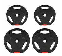 SPORTNOW Juego de Discos Pesas de 4 Piezas con Orificios 25 mm Total 15 kg | Discos de Pesas, 2x5 kg 2x2,5 kg, para Mancuernas Barras, Entrenamiento Casa Gimnasio