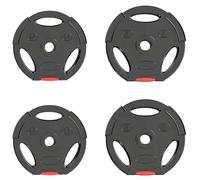 SPORTNOW Juego de Discos Pesas de 4 Piezas con Orificios 25 mm Total 15 kg