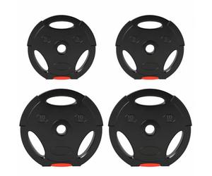 SPORTNOW Juego de Discos Pesas de 4 Piezas con Orificios 25 mm Total 15 kg | Discos de Pesas, 2x5 kg 2x2,5 kg, para Mancuernas Barras, Entrenamiento Casa Gimnasio