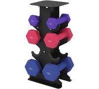SPORTNOW Juego de mancuernas 3 pares con soporte, mango antideslizante, 1-5 kg Hexagonal Aosom España