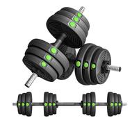 SPORTNOW Juego de Mancuernas Ajustables 2 en 1, 30kg, Juego de Pesas con Barra de Conexión y Mango Antideslizante, Pesas y Mancuernas para Hombres y Mujeres, Ejercicio de Fitness, Casa Gimnasio