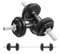 SPORTNOW Juego de Mancuernas Ajustables, , 20kg, Juego de Pesas con Barras de Conexión y Antideslizantes, Pesas y Mancuernas para Hombres y Mujeres, Fitness, Gimnasio en Casa