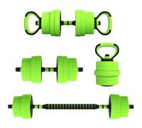 SPORTNOW Juego de Mancuernas Ajustables 30 kg 4 en 1 como Kettlebell Barra Mancuernas Soporte para Flexiones para Gimnasio Casa