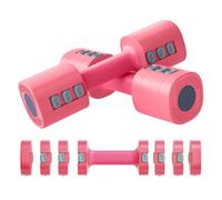 Sportnow juego de mancuernas ajustables 4 en 1, 1/1,5/2/2,5 kg, juego de pesas y mancuernas de metal con mangos antideslizantes y diseño cuadrado, para entrenamiento en casa, gimnasio, rojo