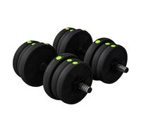 SPORTNOW 15/20/25kg Juego de Mancuernas Ajustables 4 en 1 Barra Conexión | Mango Antideslizante, Pesas y Mancuernas para Hombres y Mujeres, Ejercicio de Fitness, Casa Gimnasio