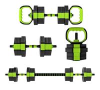 SPORTNOW Juego de Mancuernas Ajustables, 4 en 1, 20kg, Juego de Pesas Utilizado como Kettlebell, Barra, Mancuernas o Soporte para Flexiones, Equipo para Hombres y Mujeres, Gimnasio en Casa