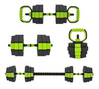 SPORTNOW Juego de Mancuernas Ajustables, 4 en 1, 25kg, Juego de Pesas Utilizado como Kettlebell, Barra, Mancuernas o Soporte para Flexiones, Equipo para Hombres y Mujeres, Gimnasio en Casa
