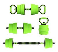 SPORTNOW Juego de Mancuernas Ajustables 4 en 1 30kg, Juego de Pesas como Kettlebell, Barra, Mancuernas o Soporte para Flexiones, Equipo de Fitness para Hombres y Mujeres, Casa Gimnasio Verde