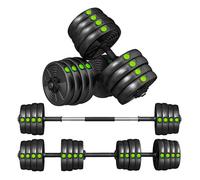 SPORTNOW 15/20/25kg Juego de Mancuernas Ajustables 4 en 1 Barra Conexión | Mango Antideslizante, Pesas y Mancuernas para Hombres y Mujeres, Ejercicio de Fitness, Casa Gimnasio