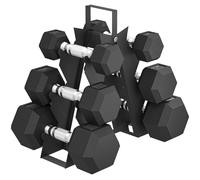 SPORTNOW Juego de Mancuernas de 6 Piezas 2 x2 kg 2 x5 kg 2 x8 kg con Soporte de Almacenaje para Entrenamiento en Casa Gimnasio
