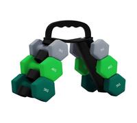 Sportnow juego de mancuernas de 6 piezas 24 kg mancuernas hexagonales con soporte de almacenamiento y mango antideslizante para musculación entrenamiento en casa gimnasio multicolor