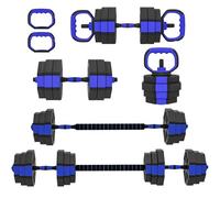 SPORTNOW Juego de pesas de gimnasio 6 en 1 de 25 kg en total de plástico y arena, juego de mancuernas ajustables, se puede utilizar como pesas rusas, mancuernas, pesas y soporte para flexiones