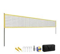 SPORTNOW Juego de red de voleibol portátil con postes de acero de altura ajustable, sistema profesional de voleibol para jardín y playa al aire libre, incluye bola, línea de límite, bolsa de