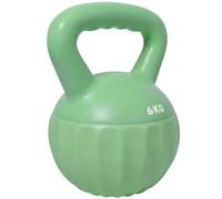 SPORTNOW Kettlebell 6 kg Pesa rellena de arena para principiantes Entrenamiento de fuerza en casa 17 x 17 x 23 cm Verde