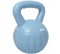 SPORTNOW Kettlebell 6 kg, pesa rellena de arena para principiantes, entrenamiento en casa, 17 x 17 x 23 cm, azul