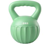 SPORTNOW Kettlebell 8 kg, Mancuerna con Asa Antideslizante, Pesa Rusa, Musculación, Entrenamiento, para Gimnasio, Verde
