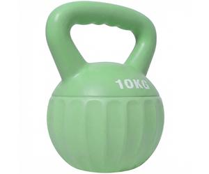SPORTNOW Kettlebell pesa de 6 kg rellena de arena para principiantes Entrenamiento de fuerza en casa 21 x 21 x 27 cm Verde