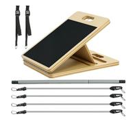 Sportnow kit de barra de pilates kit de pilates con 6 bandas elásticas tabla inclinada ajustable para entrenamiento de cuerpo completo en casa gris 33 cm