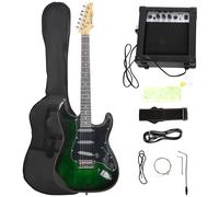 SPORTNOW Kit Guitarra Eléctrica de Iniciación con Amplificador 15W Afinador Digital Cuerdas Correa 3 Púas y Funda Negro