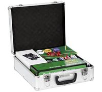 SPORTNOW Maletín de póker set completo 500 fichas, caja en ABS, cartas, dados, crupier, tapete, llaves Aosom España
