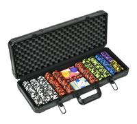 SPORTNOW Maletín de Póker Set Completo, con 500 fichas 5 dados 2 Barajas de Cartas 3 botones Aosom España